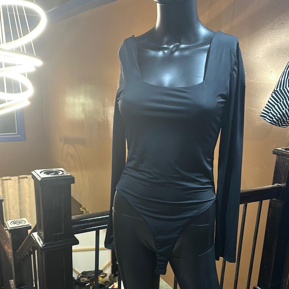 Fancy Collection Black Long Sleeve Bodysuit